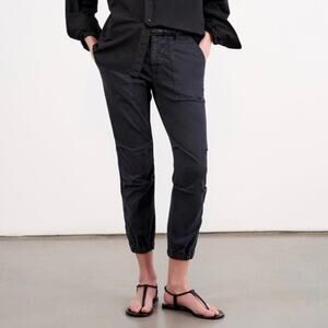 nili lotan cropped military pant size 2 cotton washed black